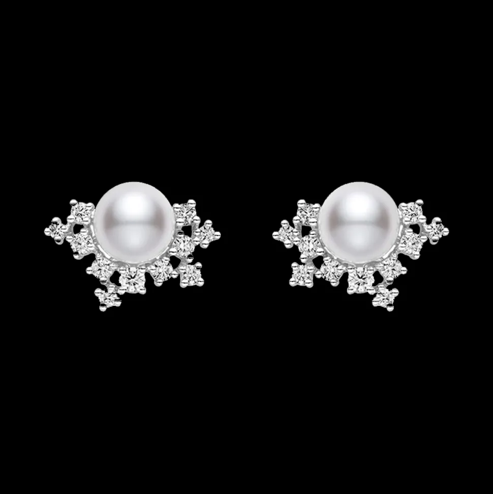 Mikimoto Pearl And Diamond Earrings
