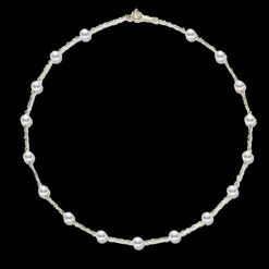 Mikimoto Pearl Chain Necklace Yellow Gold