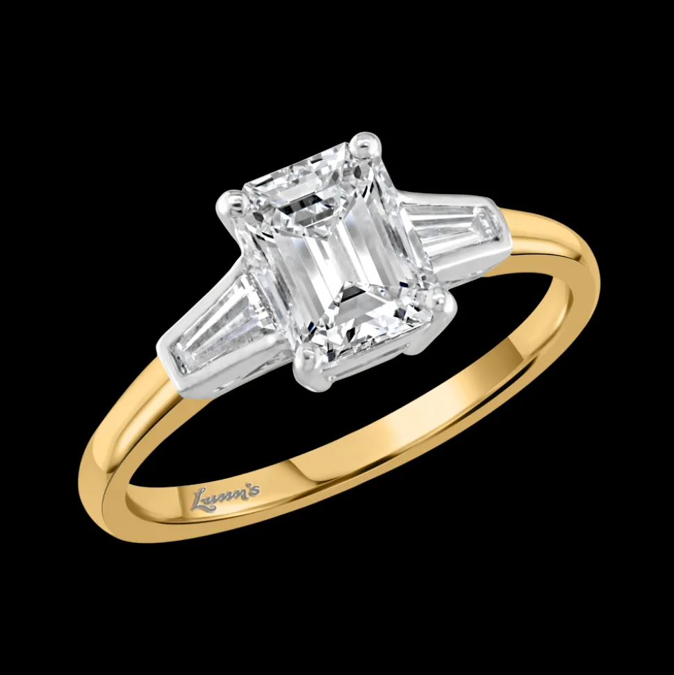 Pre-Owned Three Stone 1.26ct G VS1 Diamond Yellow Gold/Platinum Ring