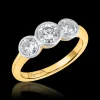 Pre-Owned Three Stone 0.81ct G S1 Diamond Yellow Gold Ring