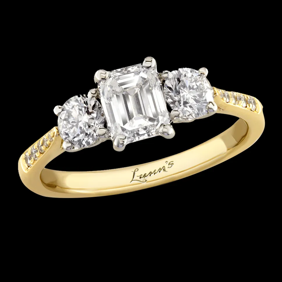 Pre-Owned Three Stone 0.70ct H VS2 Diamond Yellow Gold/Platinum Ring