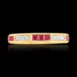 Ruby and Diamond Yellow Gold Eternity Ring