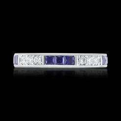Sapphire and Diamond Platinum Eternity Ring