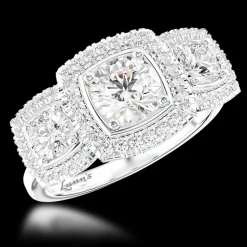 Skye Brava Three Stone 0.71ct G SI1 Diamond Platinum Ring