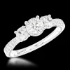 Skye Classic Three Stone 0.30ct F SI1 Diamond Platinum Ring