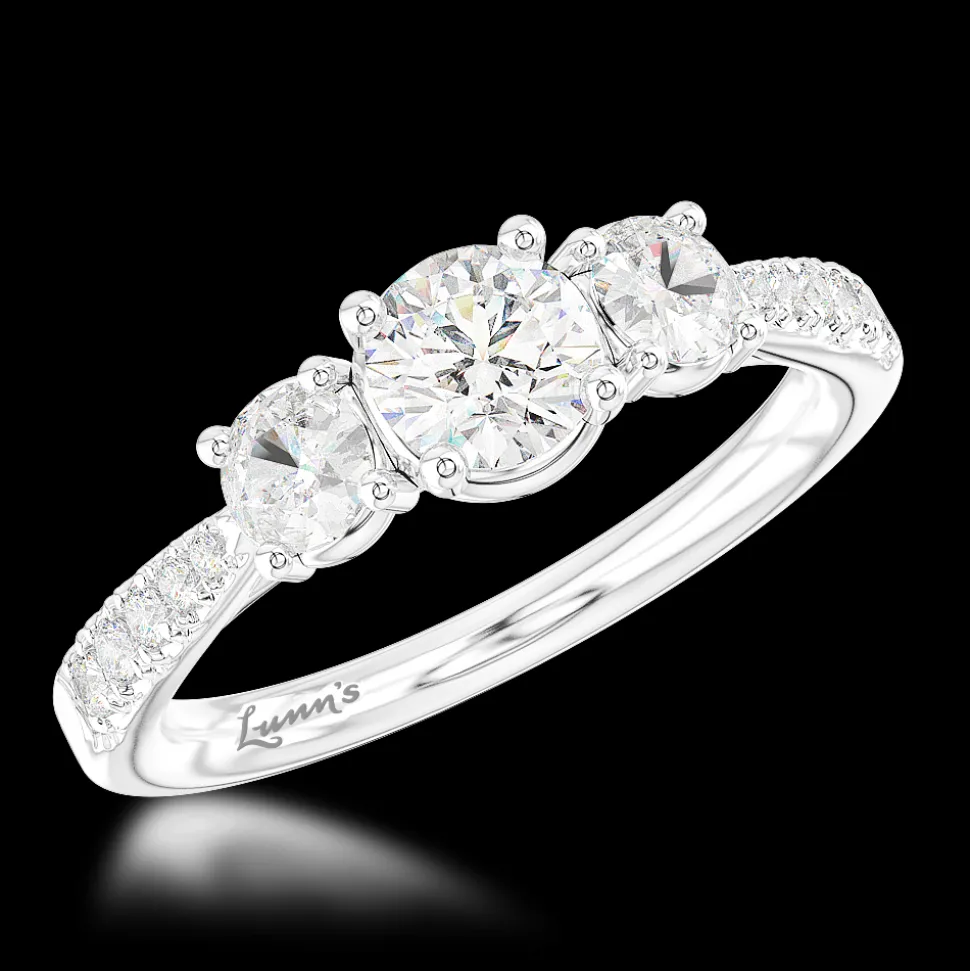 Skye Classic Three Stone 0.30ct F SI1 Diamond Platinum Ring
