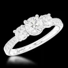 Skye Classic Three Stone 0.50ct F SI1 Diamond Platinum Ring
