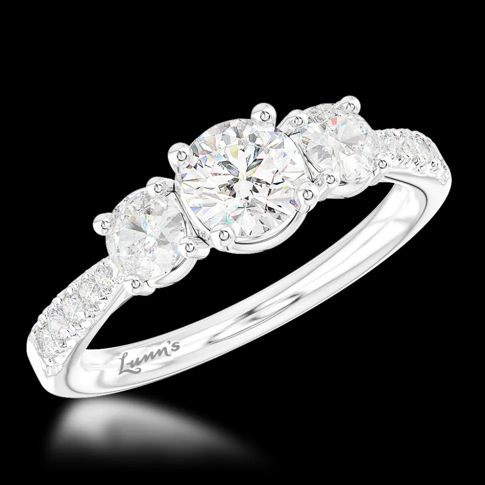 Skye Classic Three Stone 0.50ct F SI1 Diamond Platinum Ring