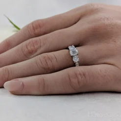 Skye Classic Three Stone 0.40ct F VS2 Diamond Platinum Ring