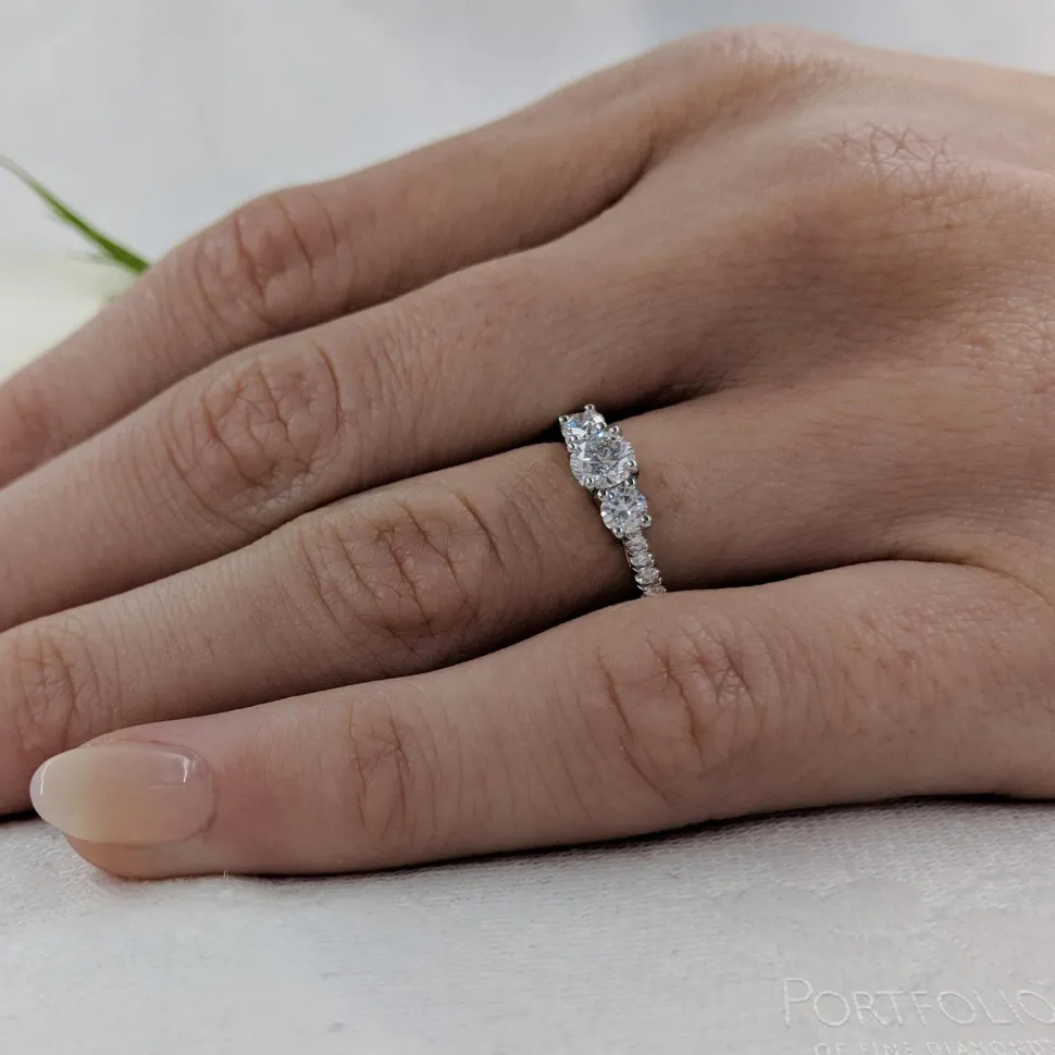 Skye Classic Three Stone 0.30ct F SI1 Diamond Platinum Ring