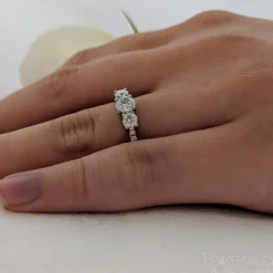Skye Classic Three Stone 0.40ct F VS2 Diamond Yellow Gold/Platinum Ring