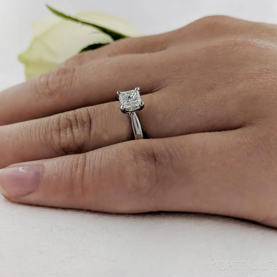 Solitaire 0.53ct D SI1 Diamond Platinum Ring