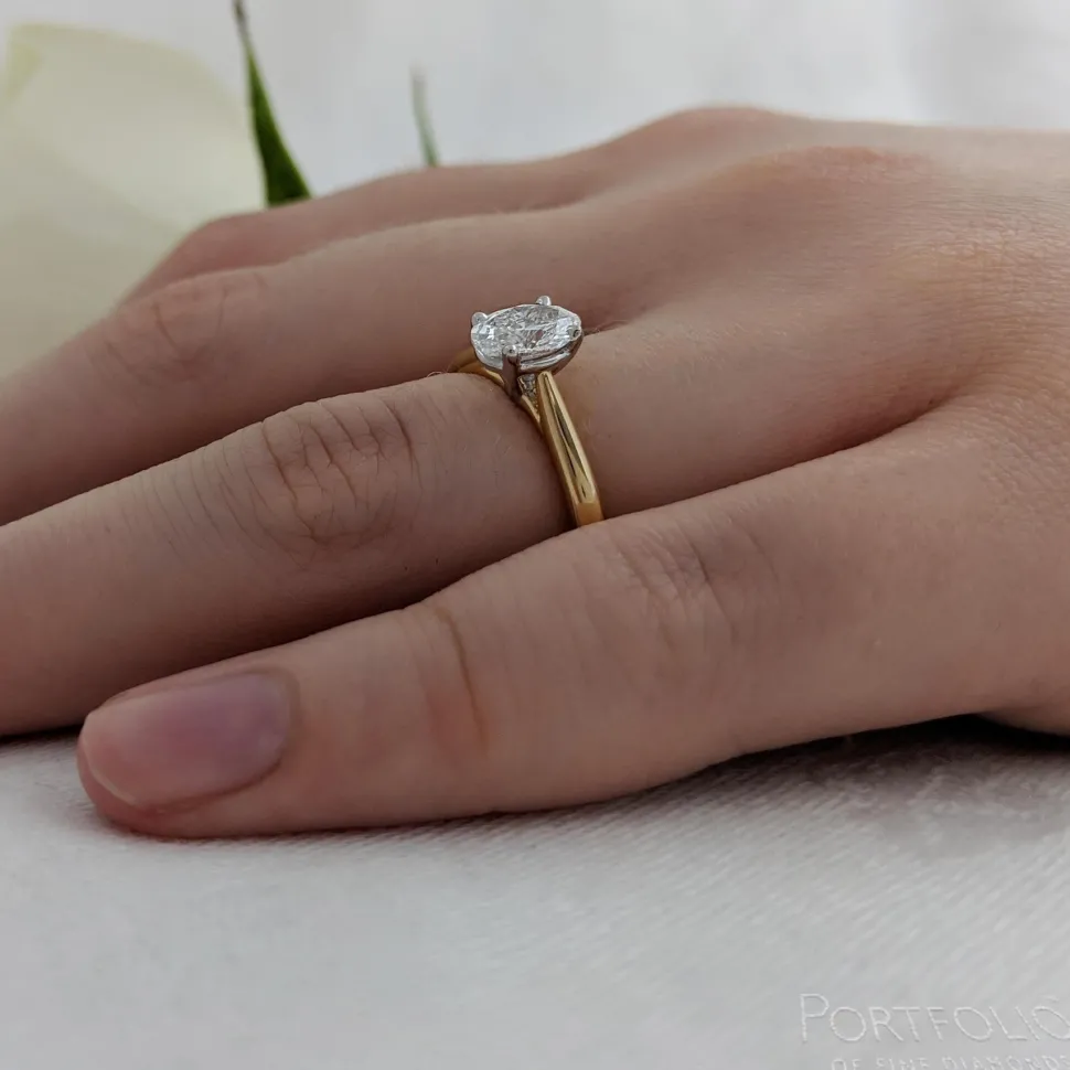 Solitaire 0.70ct D VS2 Diamond Yellow Gold/Platinum Ring