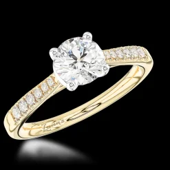 Solitaire 0.90ct E SI1 Diamond Yellow Gold/Platinum Ring