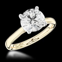 Solitaire 2.01ct E SI2 Diamond Yellow Gold/Platinum Ring