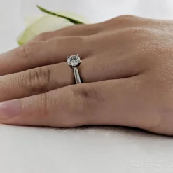 Solitaire 0.40ct E SI2 Diamond Platinum Ring