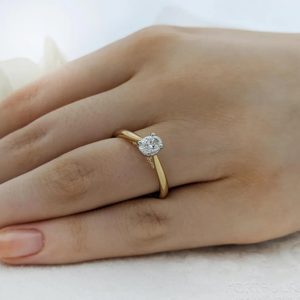 Solitaire 0.30ct E SI1 Diamond Yellow Gold/Platinum Ring