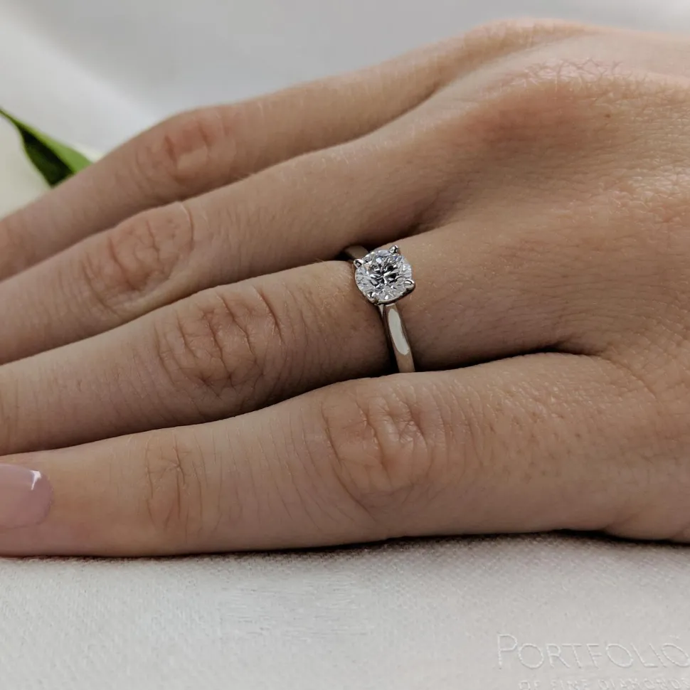 Solitaire 0.55ct E SI2 Diamond Platinum Ring