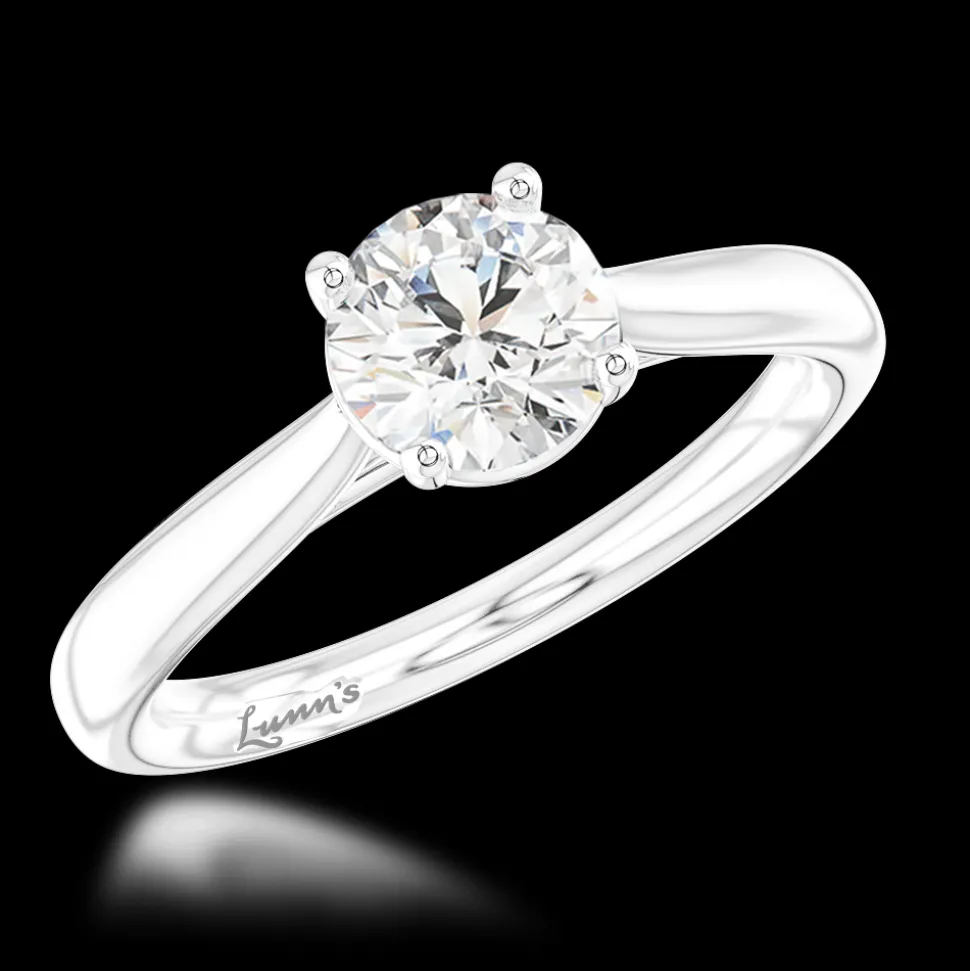 Solitaire 0.71ct F SI2 Diamond Platinum Ring