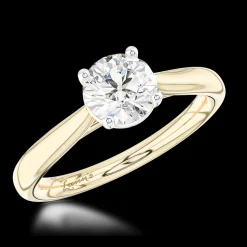 Solitaire 0.80ct F SI1 Diamond Yellow Gold/Platinum Ring