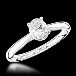 Solitaire 0.53ct F SI1 Diamond Platinum Ring