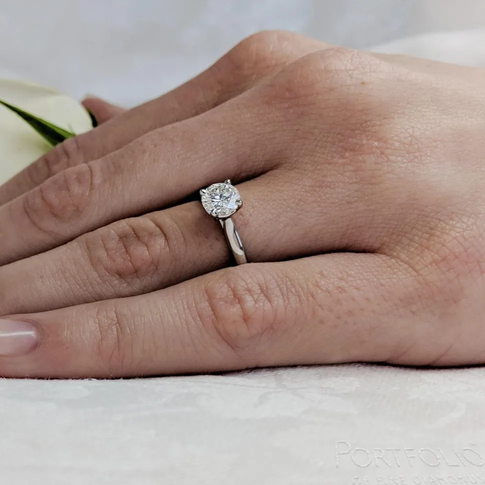 Solitaire 0.71ct F SI2 Diamond Platinum Ring