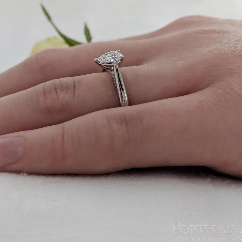 Solitaire 0.40ct F SI1 Diamond Platinum Ring