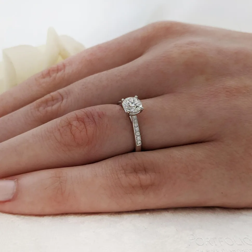 Solitaire 0.70ct F SI1 Diamond Platinum Ring