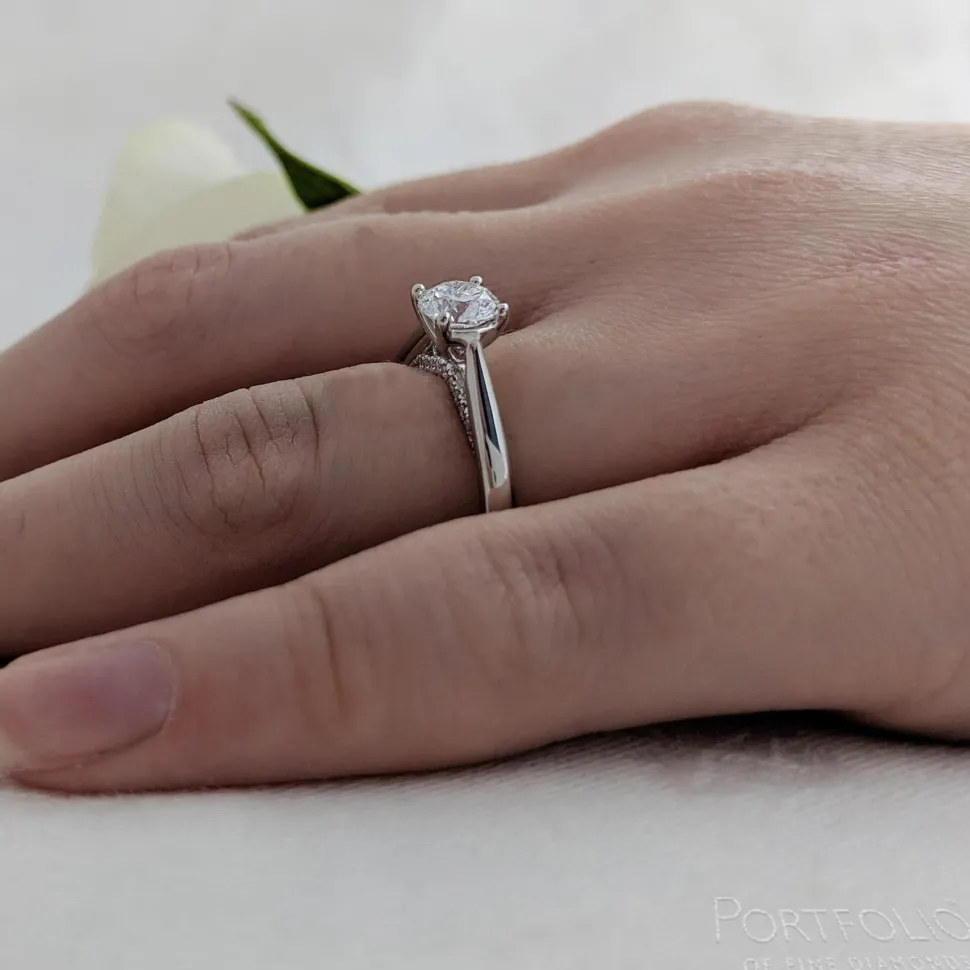 Solitaire 0.70ct F SI1 Diamond Platinum Ring