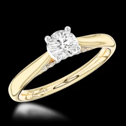 Solitaire 0.40ct F VS2 Diamond Yellow Gold/Platinum Ring