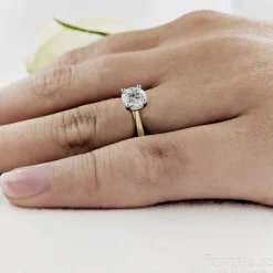 Solitaire 0.70ct F VS2 Diamond Yellow Gold/Platinum Ring