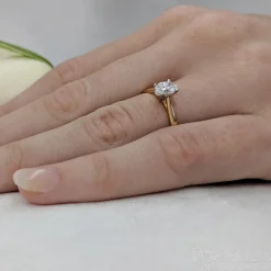 Solitaire 0.41ct F VS2 Diamond Yellow Gold/Platinum Ring