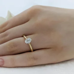 Solitaire 0.50ct F VVS2 Diamond Yellow Gold/Platinum Ring