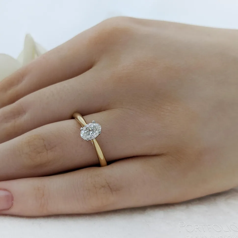 Solitaire 0.50ct F VVS2 Diamond Yellow Gold/Platinum Ring