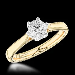 Solitaire 0.40ct G SI1 Diamond Platinum/Yellow Ring