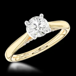 Solitaire 0.70ct G SI1 Diamond Yellow Gold/Platinum Ring