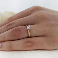 Solitaire 0.40ct G SI1 Diamond Yellow Gold/Platinum Ring