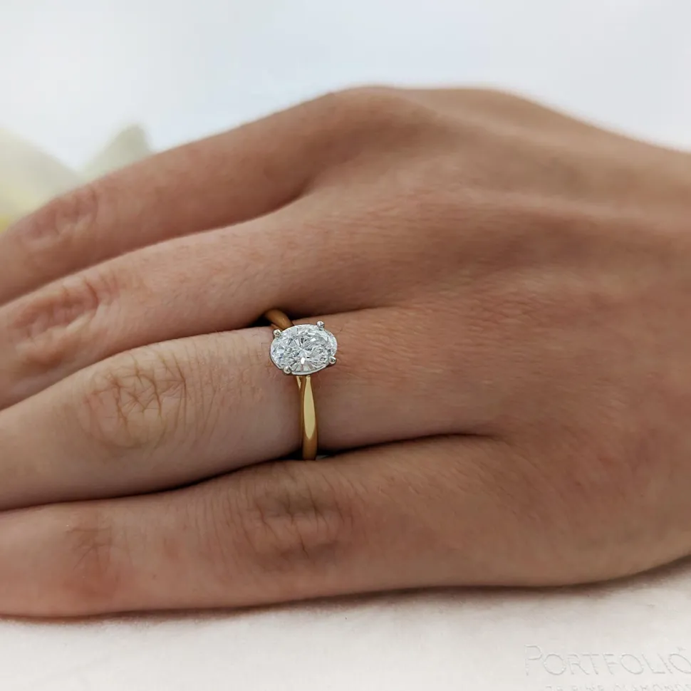 Solitaire 0.90ct G SI1 Diamond Yellow Gold/Platinum Ring