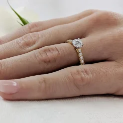 Solitaire 0.51ct G SI1 Diamond Yellow Gold/Platinum Ring