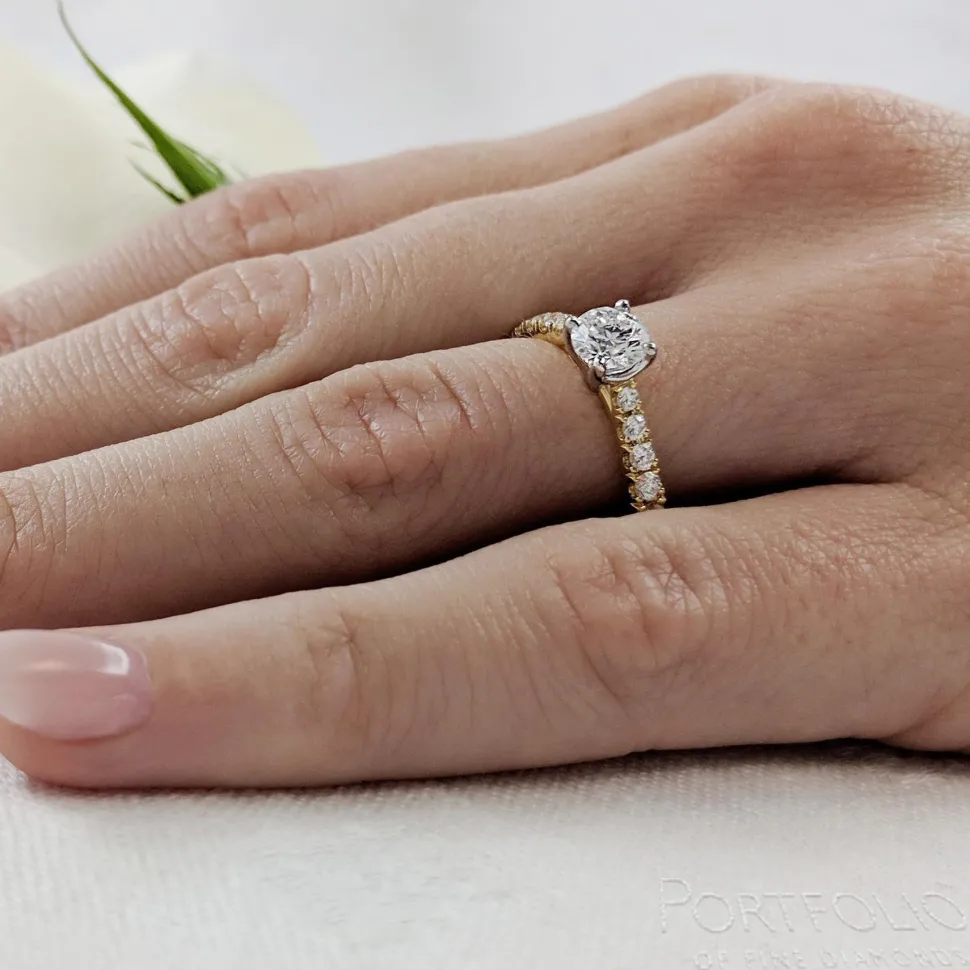 Solitaire 0.51ct G SI1 Diamond Yellow Gold/Platinum Ring
