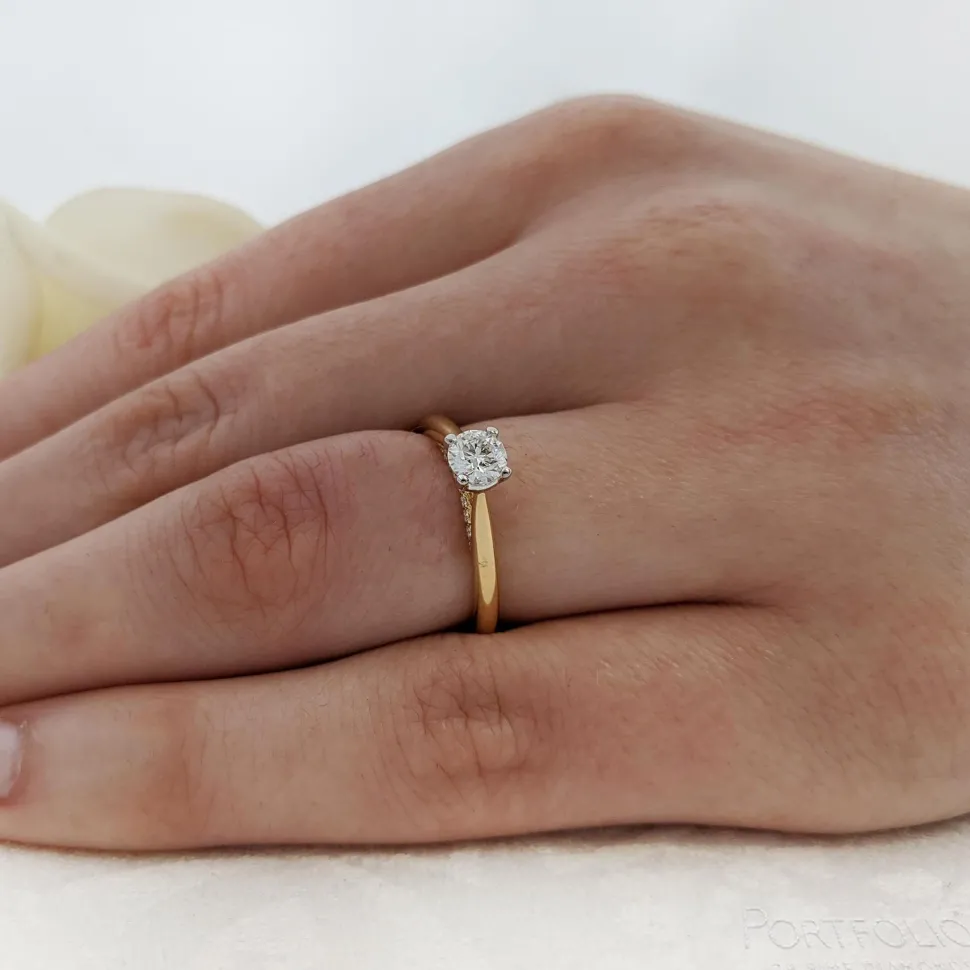 Solitaire 0.31ct G VS2 Diamond Yellow Gold/Platinum Ring