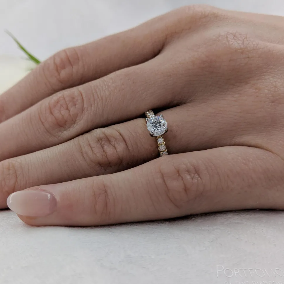 Solitaire 0.70ct G VS2 Diamond Yellow Gold/Platinum Ring