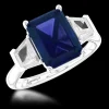 Three Stone 3.00ct Blue Sapphire Platinum Ring