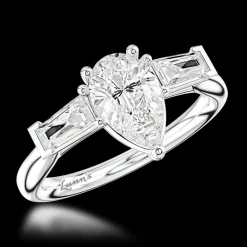 Three Stone 1.01ct D SI1 Diamond Platinum Ring