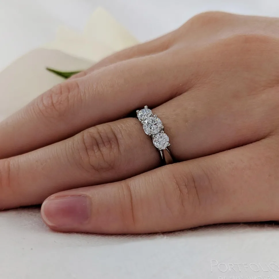 Three Stone 0.30ct D SI1 Diamond Platinum Ring
