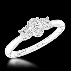 Three Stone 0.30ct D VS2 Diamond Platinum Ring
