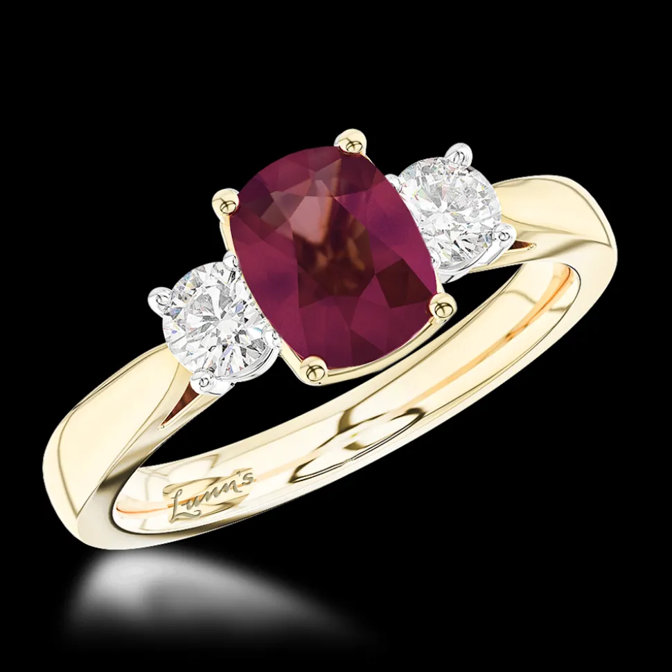 Three Stone 1.57ct Diamond Yellow Gold/Platinum Ring
