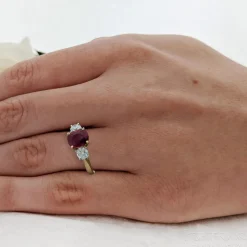 Three Stone 1.57ct Diamond Yellow Gold/Platinum Ring