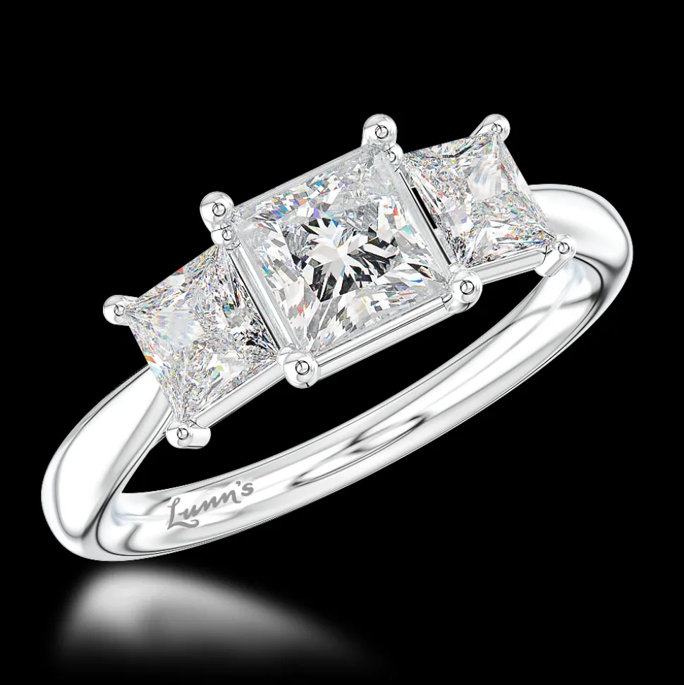 Three Stone 0.32ct E SI1 Diamond Platinum Ring