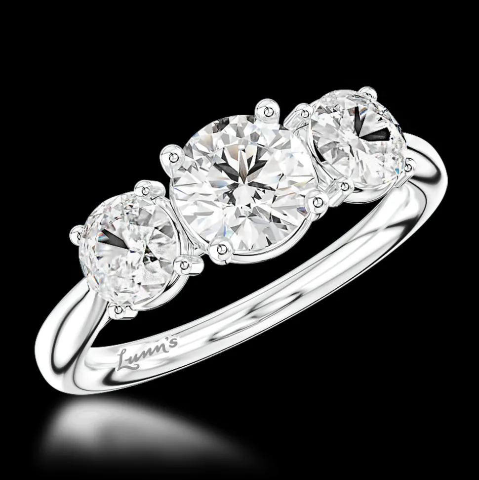 Three Stone 0.70ct E SI1 Diamond Platinum Ring